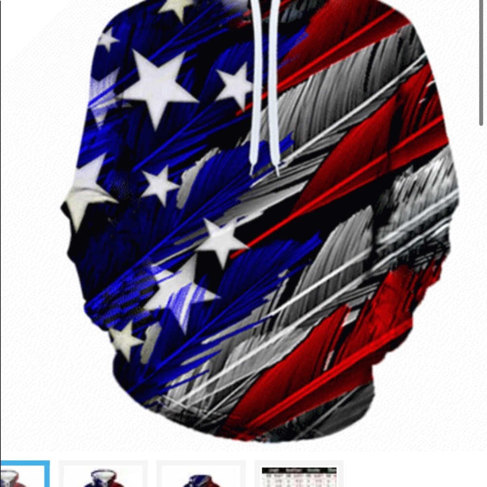🇺🇸 3-D Flag print Hoodies 🇺🇸